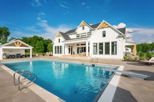Beringer home design custom outdoor space with pool and diving board