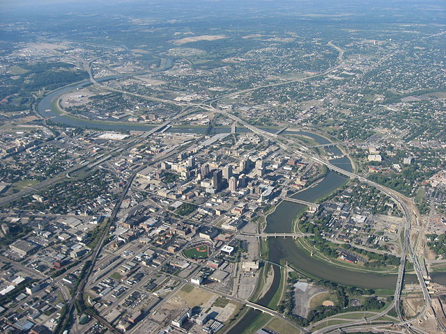 Aerial view of Dayton, Ohio